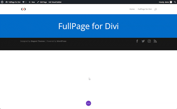 Enable FullPage for Divi