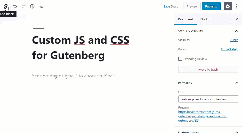 Add Custom JS and CSS for Gutenberg Block With Gutenberg