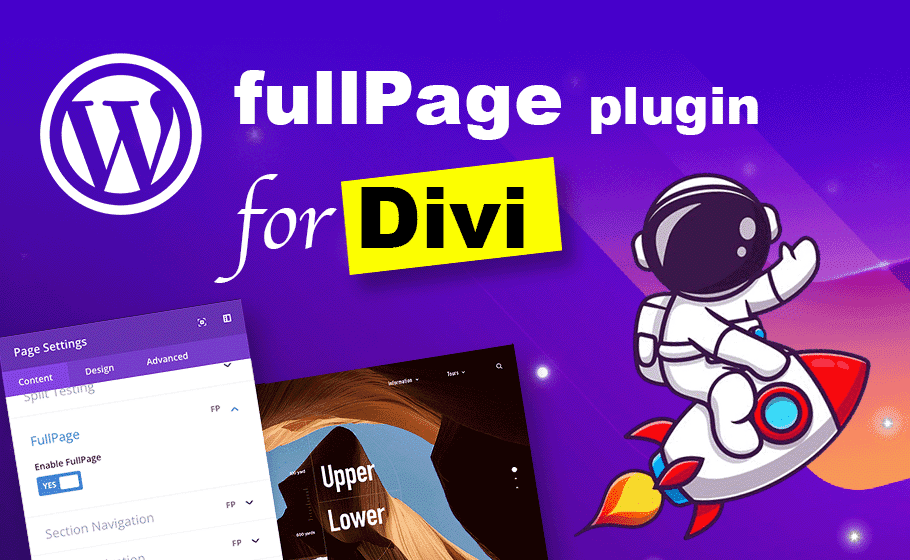 Create beautiful fullscreen scrolling web sites with WordPress and Divi, fast and simple.